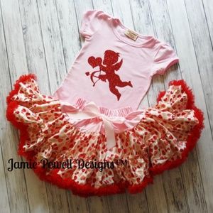 Valentine Cupid outfit tutu skirt toddler 3t 4t